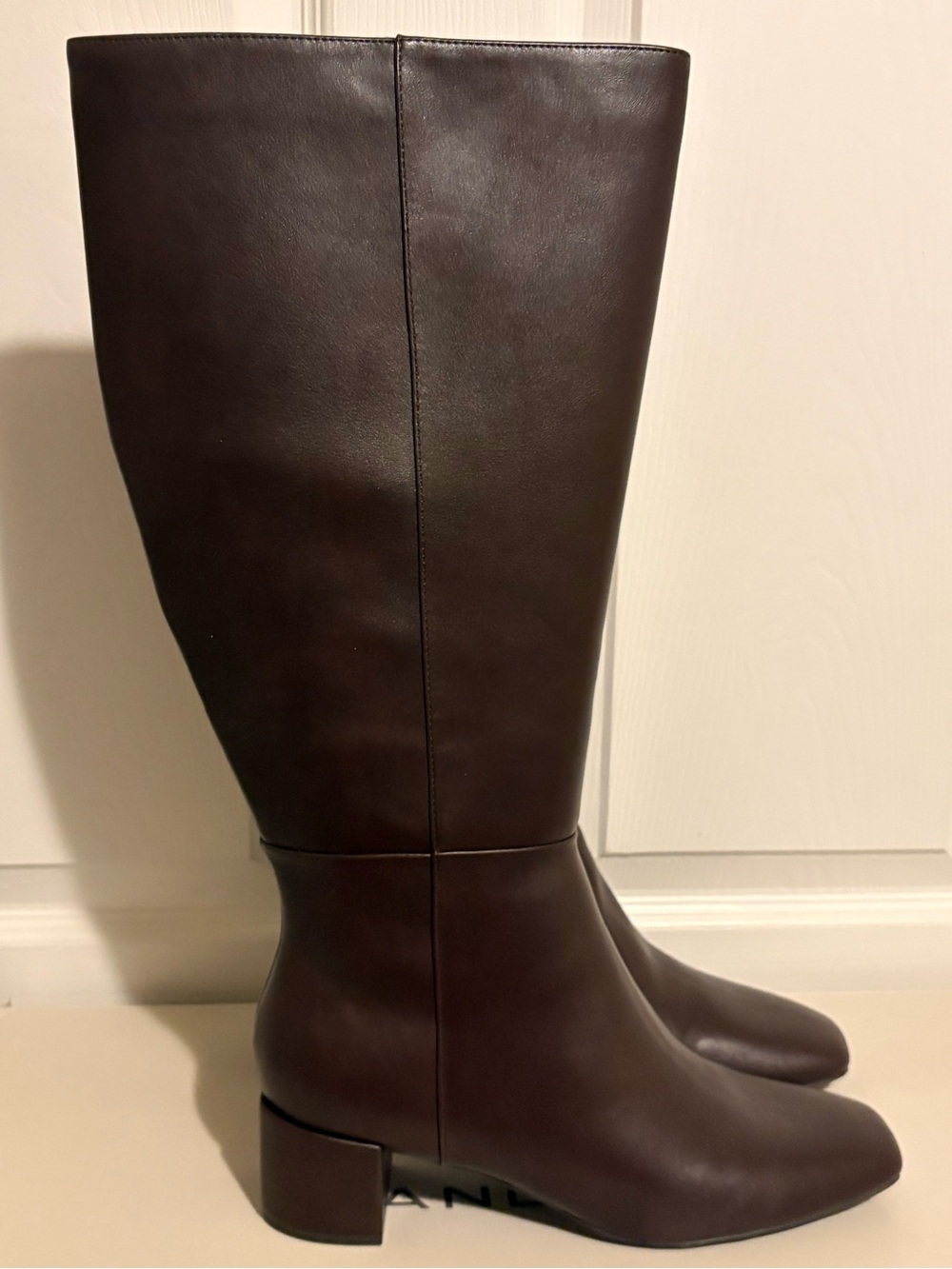 Bandolino Tall Leather Heeled Boots in Dark Brown